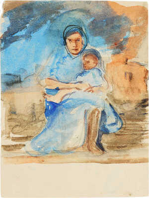 Лабас Александр Аркадьевич. Мать с ребенком. Из серии «По дорогам войны»